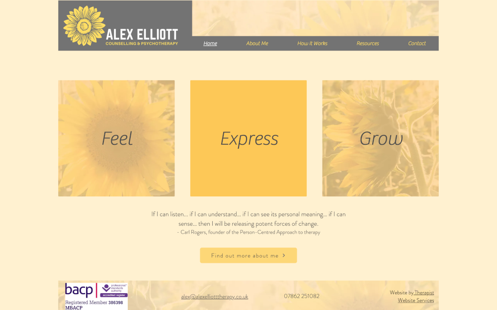 Alex Elliott Counselling Website Screenshot