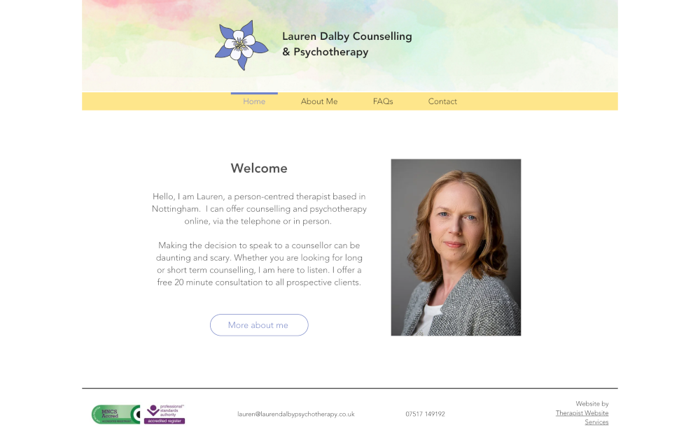 Lauren Dalby Counselling Website Screenshot